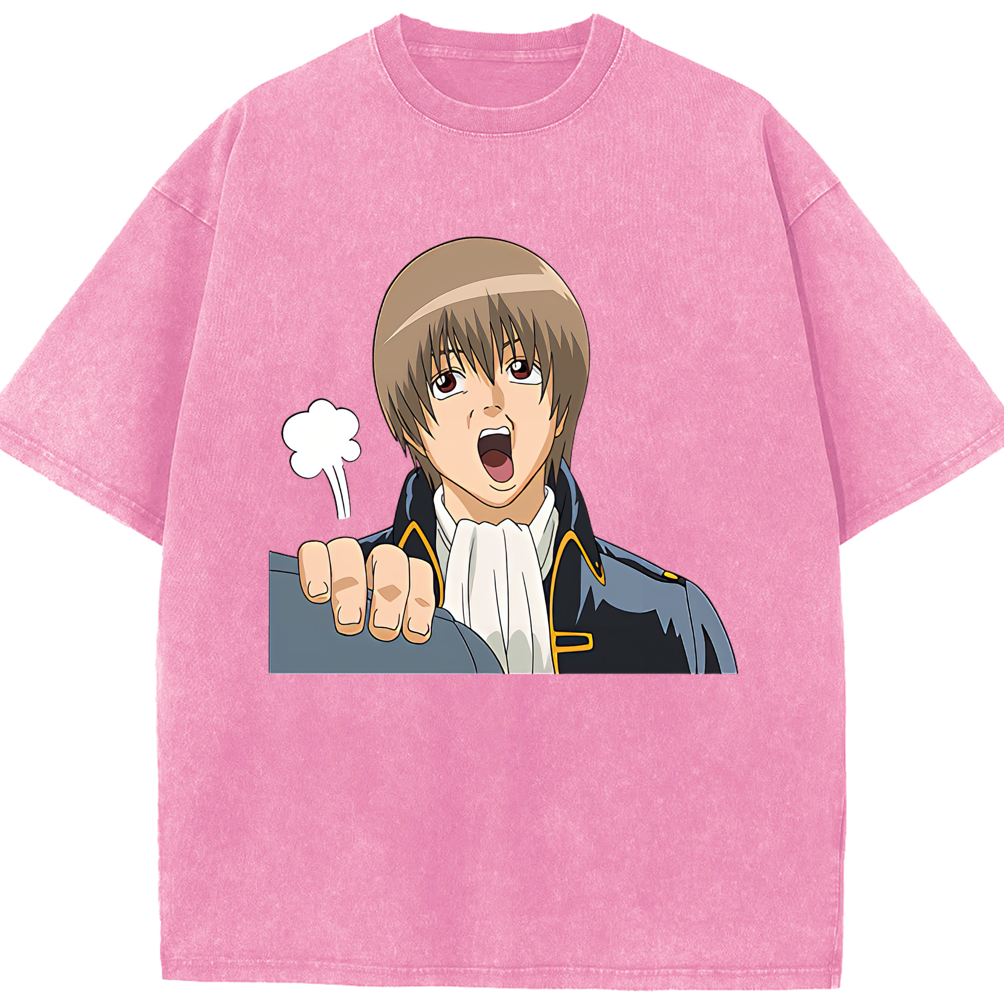 （画像用） ぎんたま 坂田銀時（さかたぎんとき） 神楽 志村新八（しむら しんぱち） GINTAMA Sakata Gintoki Kagura Shimura Shinpachi 綿100% ヴィンテージ風 半袖Tシャツ（フロントプリント）